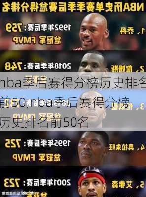 nba季后赛得分榜历史排名前50,nba季后赛得分榜历史排名前50名