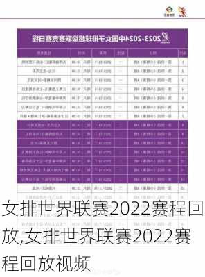 女排世界联赛2022赛程回放,女排世界联赛2022赛程回放视频