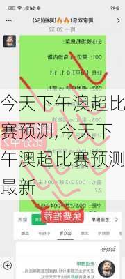 今天下午澳超比赛预测,今天下午澳超比赛预测最新