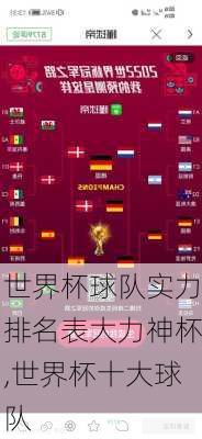 世界杯球队实力排名表大力神杯,世界杯十大球队