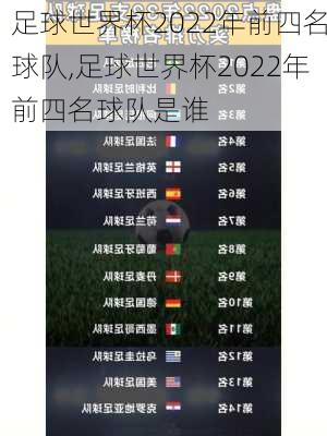 足球世界杯2022年前四名球队,足球世界杯2022年前四名球队是谁