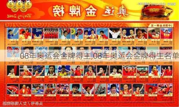 08年奥运会金牌得主,08年奥运会金牌得主名单