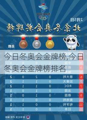 今日冬奥会金牌榜,今日冬奥会金牌榜排名