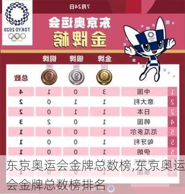 东京奥运会金牌总数榜,东京奥运会金牌总数榜排名