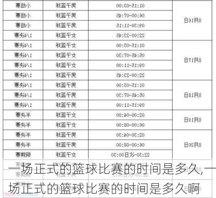 一场正式的篮球比赛的时间是多久,一场正式的篮球比赛的时间是多久啊