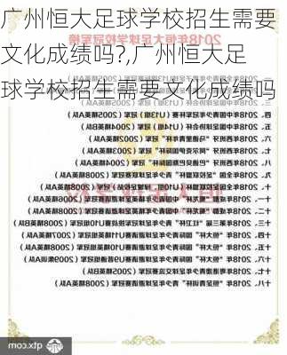 广州恒大足球学校招生需要文化成绩吗?,广州恒大足球学校招生需要文化成绩吗