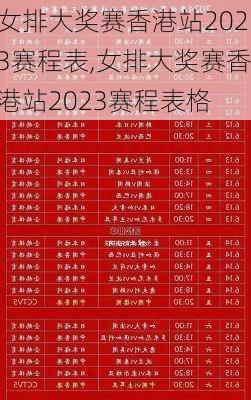 女排大奖赛香港站2023赛程表,女排大奖赛香港站2023赛程表格