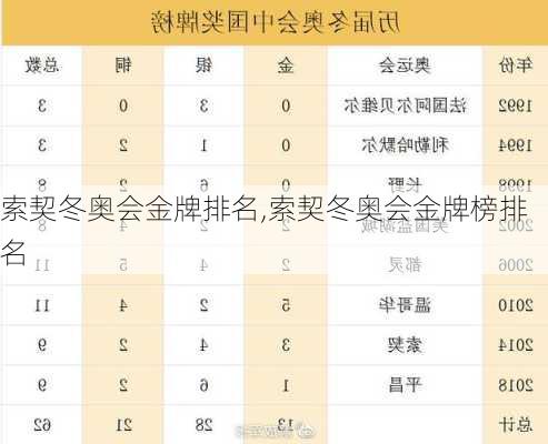 索契冬奥会金牌排名,索契冬奥会金牌榜排名