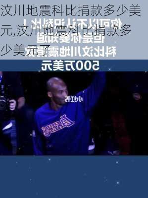 汶川地震科比捐款多少美元,汶川地震科比捐款多少美元了