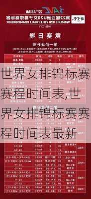 世界女排锦标赛赛程时间表,世界女排锦标赛赛程时间表最新