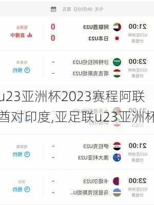u23亚洲杯2023赛程阿联酋对印度,亚足联u23亚洲杯