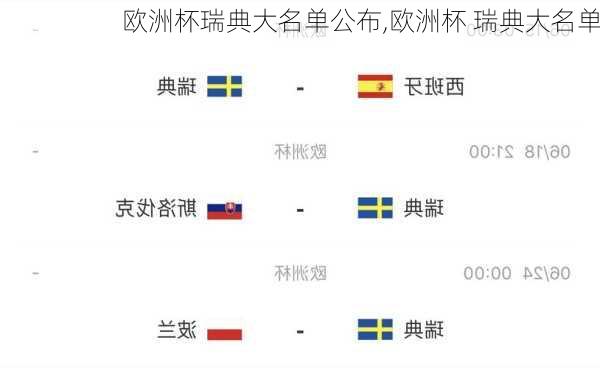 欧洲杯瑞典大名单公布,欧洲杯 瑞典大名单
