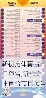 新视觉体育台节目预告,新视觉体育台节目预告表