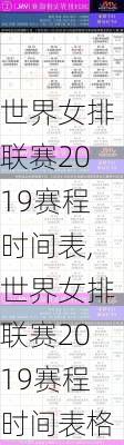 世界女排联赛2019赛程时间表,世界女排联赛2019赛程时间表格