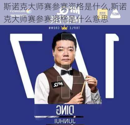 斯诺克大师赛参赛资格是什么,斯诺克大师赛参赛资格是什么意思
