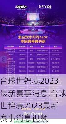 台球世锦赛2023最新赛事消息,台球世锦赛2023最新赛事消息视频