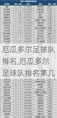 厄瓜多尔足球队排名,厄瓜多尔足球队排名第几