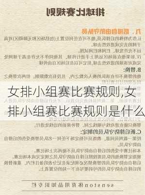 女排小组赛比赛规则,女排小组赛比赛规则是什么