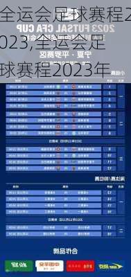 全运会足球赛程2023,全运会足球赛程2023年
