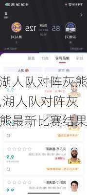 湖人队对阵灰熊,湖人队对阵灰熊最新比赛结果