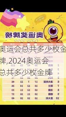 奥运会总共多少枚金牌,2024奥运会总共多少枚金牌