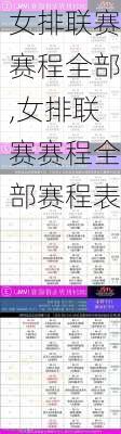 女排联赛赛程全部,女排联赛赛程全部赛程表