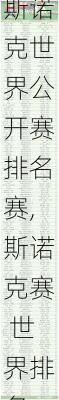 斯诺克世界公开赛排名赛,斯诺克赛 世界排名