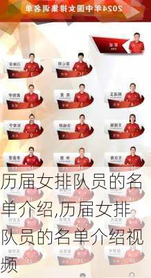 历届女排队员的名单介绍,历届女排队员的名单介绍视频