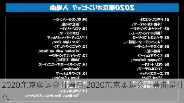 2020东京奥运会开幕曲,2020东京奥运会开幕曲是什么