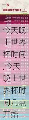 今天晚上世界杯时间,今天晚上世界杯时间几点开始