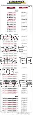 2023wnba季后赛什么时间,0203赛季季后赛