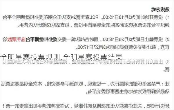 全明星赛投票规则,全明星赛投票结果