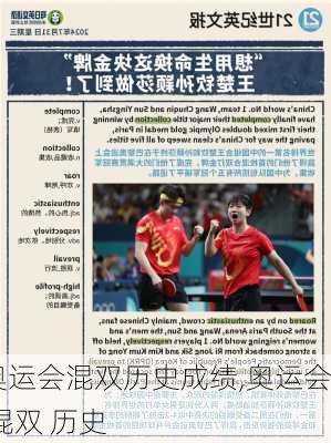 奥运会混双历史成绩,奥运会 混双 历史