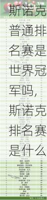 斯诺克普通排名赛是世界冠军吗,斯诺克排名赛是什么