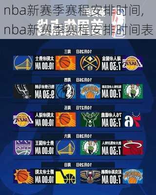 nba新赛季赛程安排时间,nba新赛季赛程安排时间表