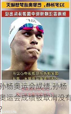 孙杨奥运会成绩,孙杨奥运会成绩被取消没有?