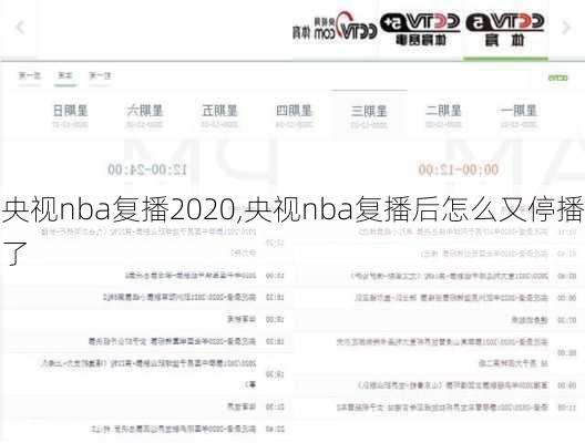 央视nba复播2020,央视nba复播后怎么又停播了