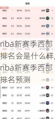 nba新赛季西部排名会是什么样,nba新赛季西部排名预测