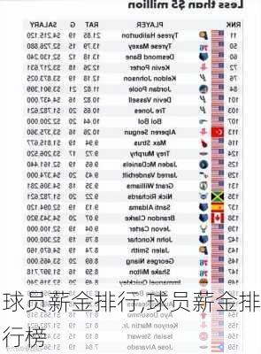 球员薪金排行,球员薪金排行榜