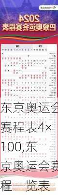 东京奥运会赛程表4×100,东京奥运会赛程一览表