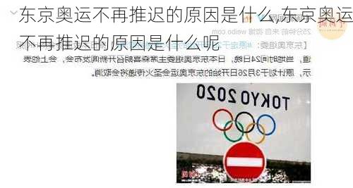 东京奥运不再推迟的原因是什么,东京奥运不再推迟的原因是什么呢