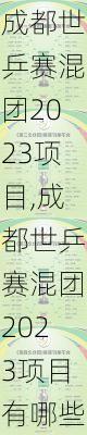 成都世乒赛混团2023项目,成都世乒赛混团2023项目有哪些