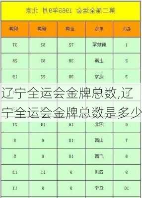 辽宁全运会金牌总数,辽宁全运会金牌总数是多少