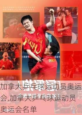 加拿大乒乓球运动员奥运会,加拿大乒乓球运动员奥运会名单