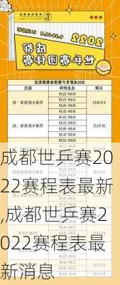 成都世乒赛2022赛程表最新,成都世乒赛2022赛程表最新消息