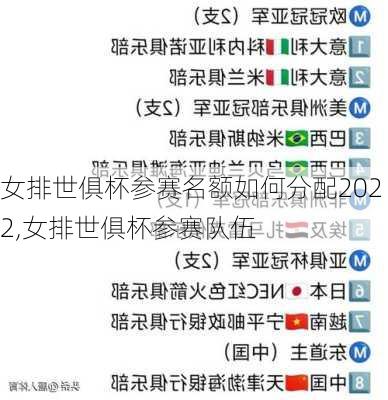 女排世俱杯参赛名额如何分配2022,女排世俱杯参赛队伍