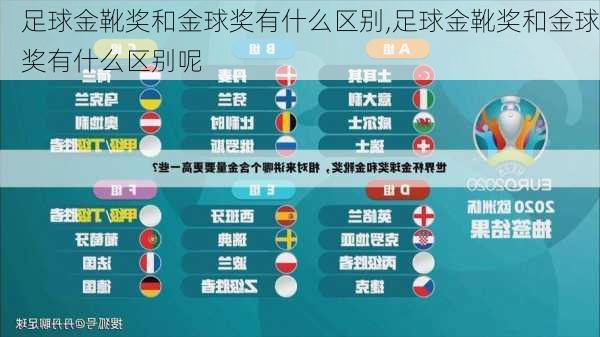 足球金靴奖和金球奖有什么区别,足球金靴奖和金球奖有什么区别呢
