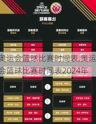 奥运会篮球比赛时间表,奥运会篮球比赛时间表2024年