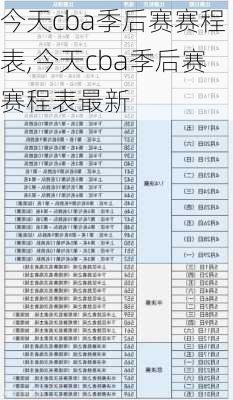 今天cba季后赛赛程表,今天cba季后赛赛程表最新