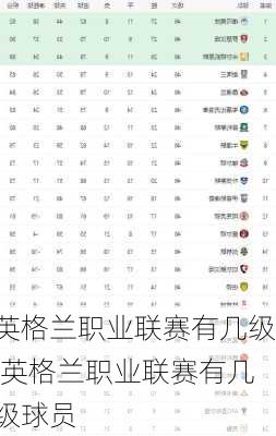 英格兰职业联赛有几级,英格兰职业联赛有几级球员